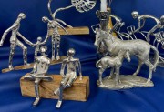 FIGURKA PARA PRZYJACIELE DREWNO SREBRO 14CM PREZENT