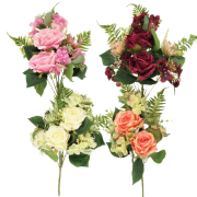 KWIATY SZTUCZNE BUKIET RÓŻA MIX 47CM