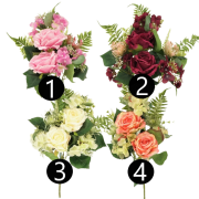 KWIATY SZTUCZNE BUKIET RÓŻA MIX 47CM