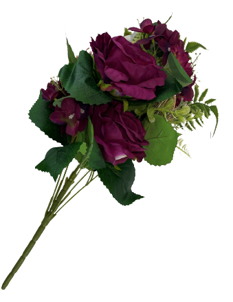 KWIATY SZTUCZNE BUKIET RÓŻA MIX 47CM