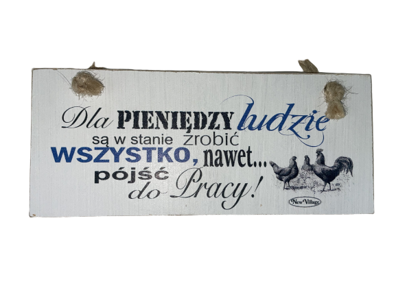 DREWNIANA TABLICZKA Z TEKSTEM