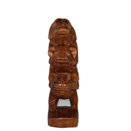 DREWNIANA RZEŹBA 3 MAŁPY 20 CM