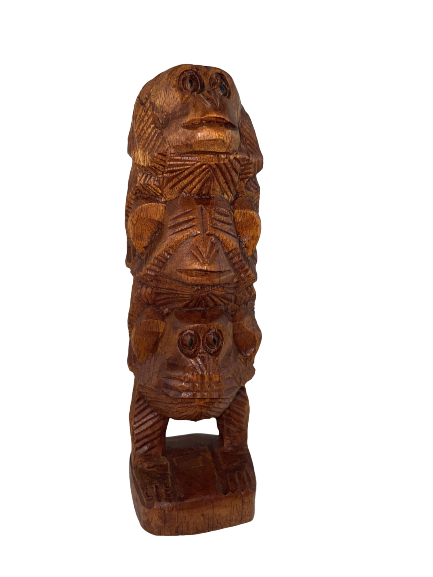 DREWNIANA RZEŹBA 3 MAŁPY 20 CM