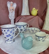 PORCELANOWY KUBEK FILIŻANKA Z TALERZYKIEM 445ML