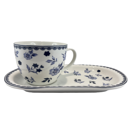 PORCELANOWY KUBEK FILIŻANKA Z TALERZYKIEM 445ML