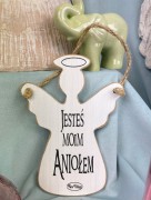 TABLICZKA DREWNIANA ANIOŁ ,,JESTEŚ MOIM ANIOŁEM"