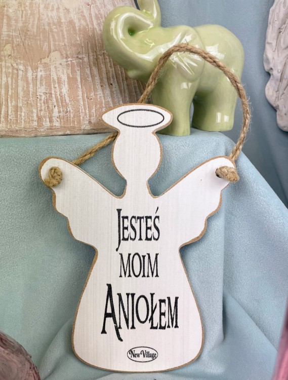 TABLICZKA DREWNIANA ANIOŁ ,,JESTEŚ MOIM ANIOŁEM"