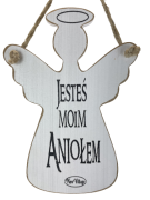 TABLICZKA DREWNIANA ANIOŁ ,,JESTEŚ MOIM ANIOŁEM"