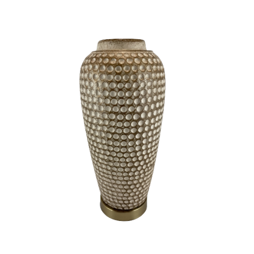 WAZON CERAMICZNY BIAŁO-ZŁOTY