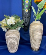 WAZON CERAMICZNY BIAŁO-ZŁOTY