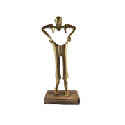 ZŁOTA FIGURKA OSOBA TRZYMAJĄCA SPODNIE 29,5 CM