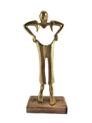 ZŁOTA FIGURKA OSOBA TRZYMAJĄCA SPODNIE 29,5 CM