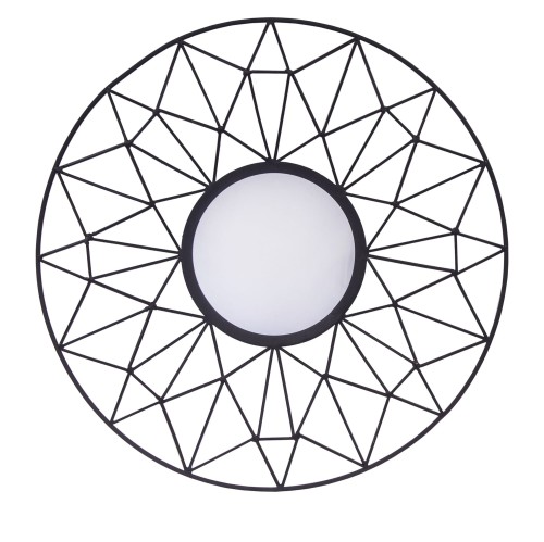 LUSTRO OKRĄGŁE GEOMETRYCZNE CZARNE 80CM