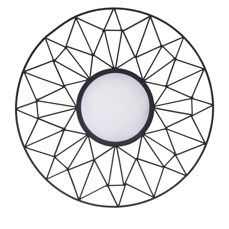 LUSTRO OKRĄGŁE GEOMETRYCZNE CZARNE 80CM
