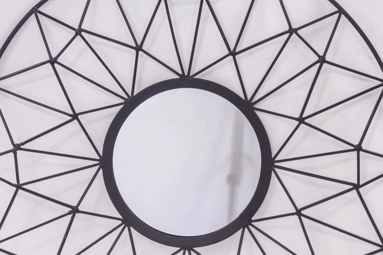 LUSTRO OKRĄGŁE GEOMETRYCZNE CZARNE 80CM