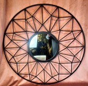 LUSTRO OKRĄGŁE GEOMETRYCZNE CZARNE 80CM