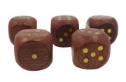 DREWNIANE KOŚCI DO GRY W BECZCE 7x8CM