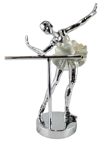 FIGURKA BALETNICA SREBRNA PERŁOWA 20,5CM