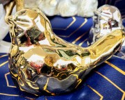 PTAK PTASZEK SREBRNY ZŁOTY 2 WZORY CERAMICZNY 10,5