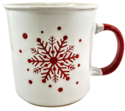KUBEK CERAMICZNY BIAŁY PŁATEK ŚNIEGU 710ML