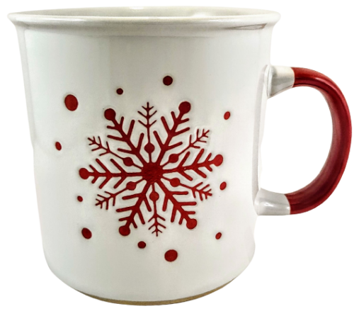 KUBEK CERAMICZNY BIAŁY PŁATEK ŚNIEGU 710ML