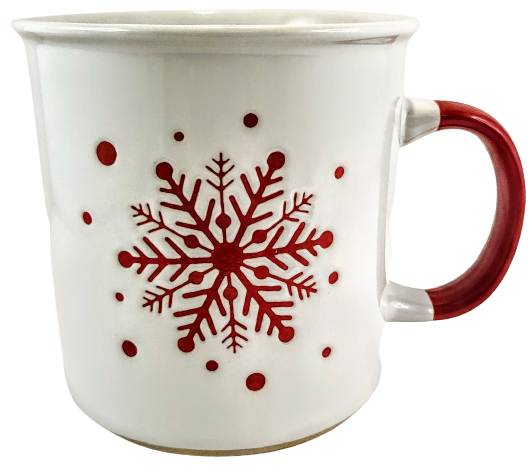 KUBEK CERAMICZNY BIAŁY PŁATEK ŚNIEGU 710ML