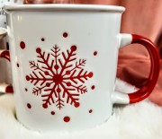 KUBEK CERAMICZNY BIAŁY PŁATEK ŚNIEGU 710ML
