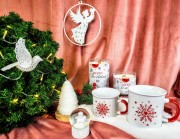 KUBEK CERAMICZNY BIAŁY PŁATEK ŚNIEGU 710ML