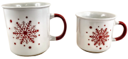 KUBEK CERAMICZNY BIAŁY PŁATEK ŚNIEGU 450ML