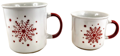 KUBEK CERAMICZNY BIAŁY PŁATEK ŚNIEGU 450ML