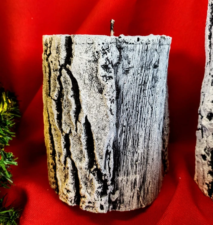 ŚWIECA PNIAK BRZOZA WALEC MAŁY 16CM