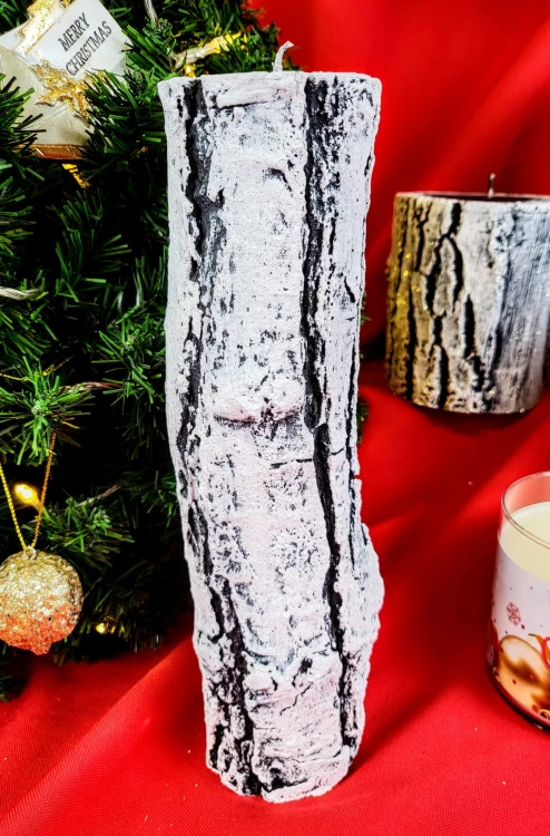 ŚWIECA PNIAK BRZOZA WALEC DŁUGI 26CM