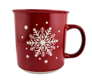 KUBEK CERAMICZNY CZERWONY PŁATEK ŚNIEGU 720ML