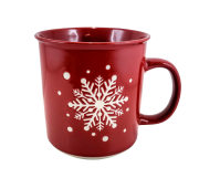 KUBEK CERAMICZNY CZERWONY PŁATEK ŚNIEGU 720ML