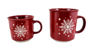 KUBEK CERAMICZNY CZERWONY PŁATEK ŚNIEGU 720ML
