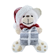 ŚWIECA PARAFINOWA TEDDY MIŚ BIAŁY BOŻE NARODZENIE