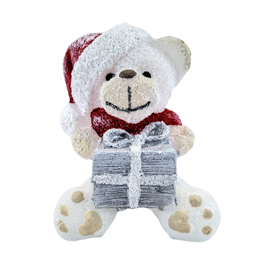 ŚWIECA PARAFINOWA TEDDY MIŚ BIAŁY BOŻE NARODZENIE