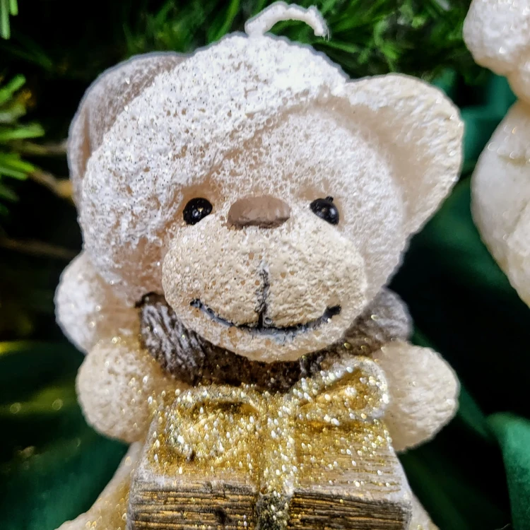 ŚWIECA PARAFINOWA TEDDY MIŚ PIASKOWY BOŻE NARODZENIE
