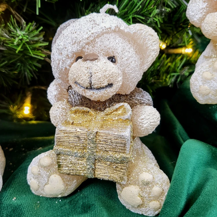 ŚWIECA PARAFINOWA TEDDY MIŚ PIASKOWY BOŻE NARODZENIE