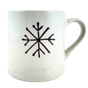 CERAMICZNY BIAŁY KUBEK Z ŚNIEŻYNKĄ 420ML