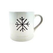 CERAMICZNY BIAŁY KUBEK Z ŚNIEŻYNKĄ 420ML