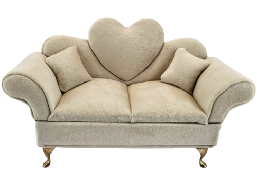 SZKATUŁKA NA BIŻUTERIĘ - SOFA ECRU SERCA
