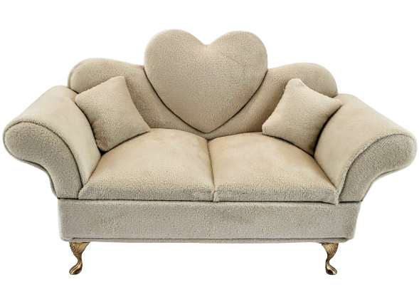 SZKATUŁKA NA BIŻUTERIĘ - SOFA ECRU SERCA