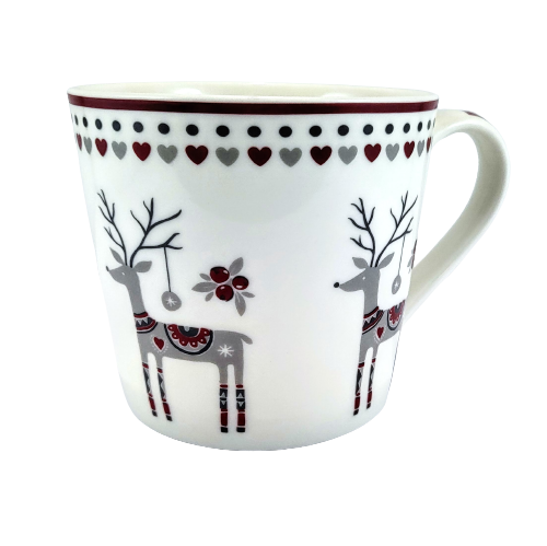 KUBEK CERAMICZNY W UROCZE RENIFERKI 400ML
