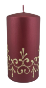 ŚWIECA TIFFANY NEW WALEC ŚREDNI 14CM CZERWONY