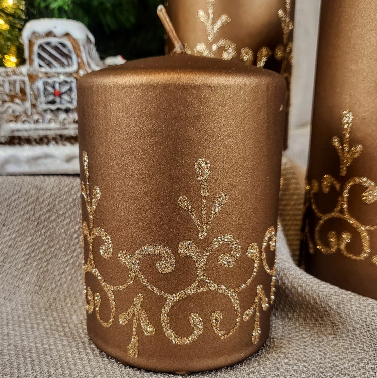 ŚWIECA TIFFANY NEW BRĄZ WALEC 10CM