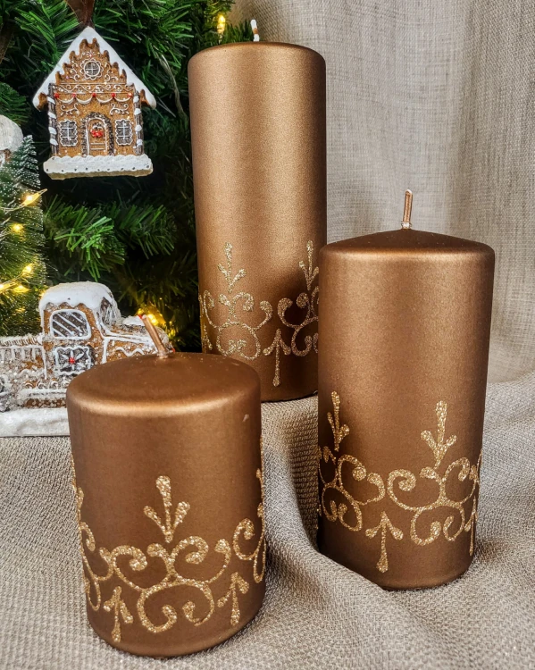 ŚWIECA TIFFANY NEW BRĄZ WALEC 10CM