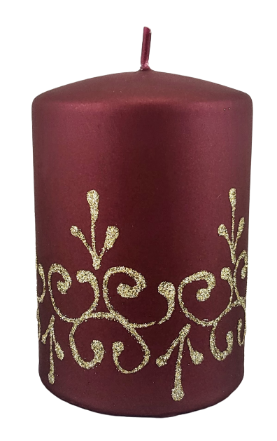 ŚWIECA TIFFANY NEW WALEC MAŁY 10CM CZERWONY