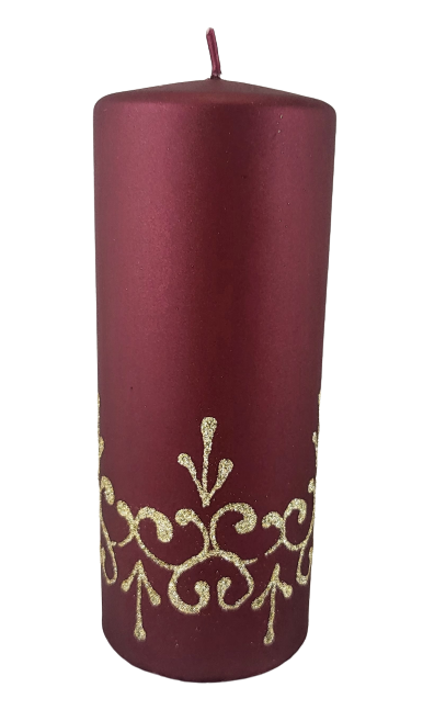 ŚWIECA TIFFANY NEW WALEC DUŻY 17,5CM CZERWONY