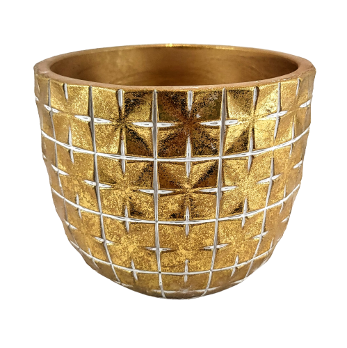 OSŁONKA DONICZKA CERAMICZNA HANOI ZŁOTA 12X10,5CM